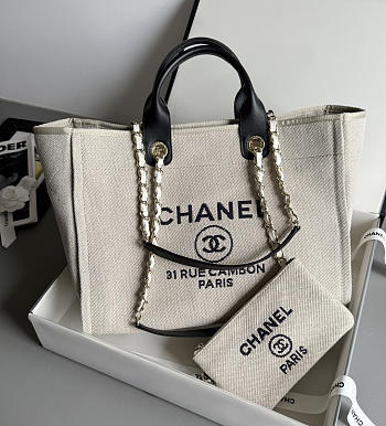 Chanel Shopping Tote Bag Canvas 38cm