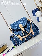 Louis Vuitton Montsouris Cargo Backpack Blue Denim 32x30.5x16cm - 1
