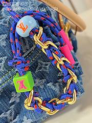 Louis Vuitton Montsouris Cargo Backpack Blue Denim 32x30.5x16cm - 5