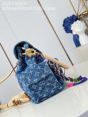 Louis Vuitton Montsouris Cargo Backpack Blue Denim 32x30.5x16cm - 2
