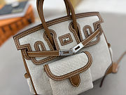 Hermes Birkin 25 Cargo Canvas Brown Silver - 2