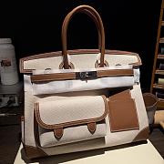 Hermes Birkin 35 Cargo Canvas Brown Silver - 1