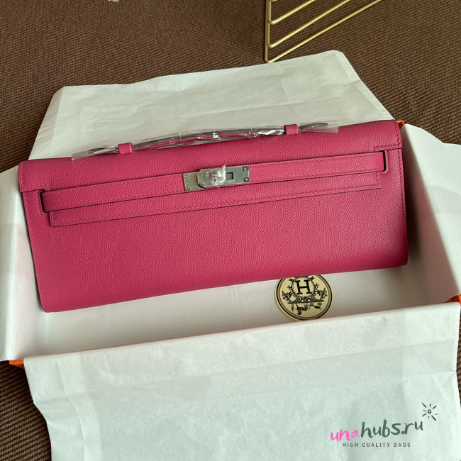 Hermes Kelly 31 Cut silver Pink Epsom 31x13x2.5cm - 1
