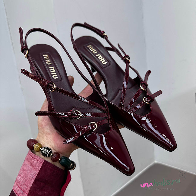 Miu Miu Patent Slingback Pumps 5cm - 1