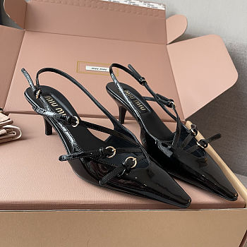 Miu Miu Patent Slingback black Pumps 5cm