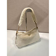 Prada White Shearling Shoulder Bag With Gold-Tone 31x18x10cm - 4