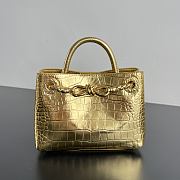 Bottega Veneta Mini Andiamo Gold Crocodile 22x9x15.5cm - 1