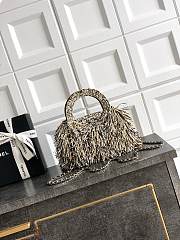 Chanel Kelly Raffia Fringe Bag 19x13x7cm - 4