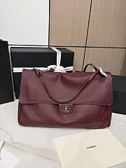 Chanel 26S Flap Bag MAXI silver Burgundy 38.5x26x11cm - 1