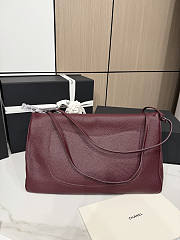 Chanel 26S Flap Bag MAXI silver Burgundy 38.5x26x11cm - 2