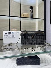 Chanel Vanity Case Raffia black 17x9.5x8cm  - Unahubs - 1