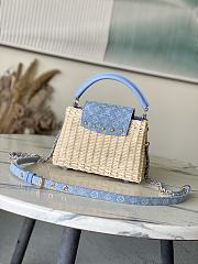 Louis Vuitton Mini Capucines Raffia Denim 21x13.6x8cm - 3