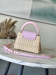 Louis Vuitton Mini Capucines Raffia pink Denim 21x13.6x8cm - 5
