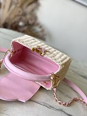 Louis Vuitton Mini Capucines Raffia pink Denim 21x13.6x8cm - 2