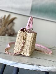 Louis Vuitton Mini Capucines Raffia pink Denim 21x13.6x8cm - 3