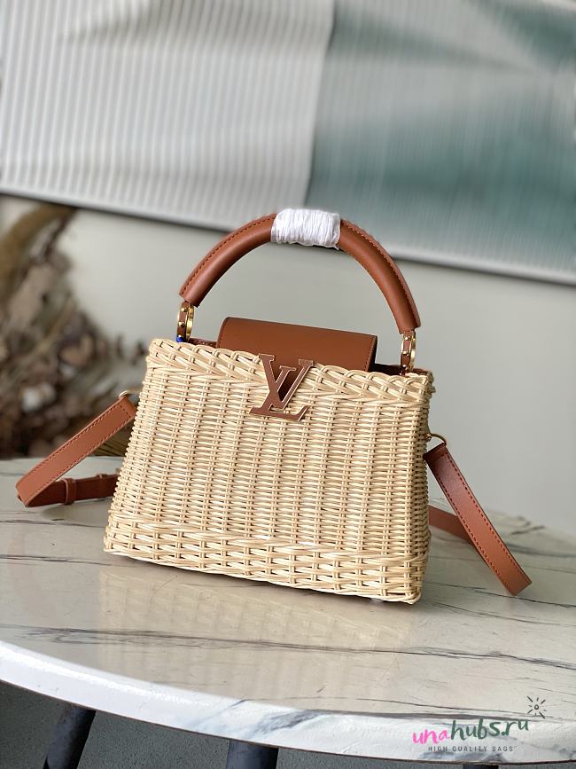 Louis Vuitton Capucines BB Raffia Brown 27x17.3x9cm - 1