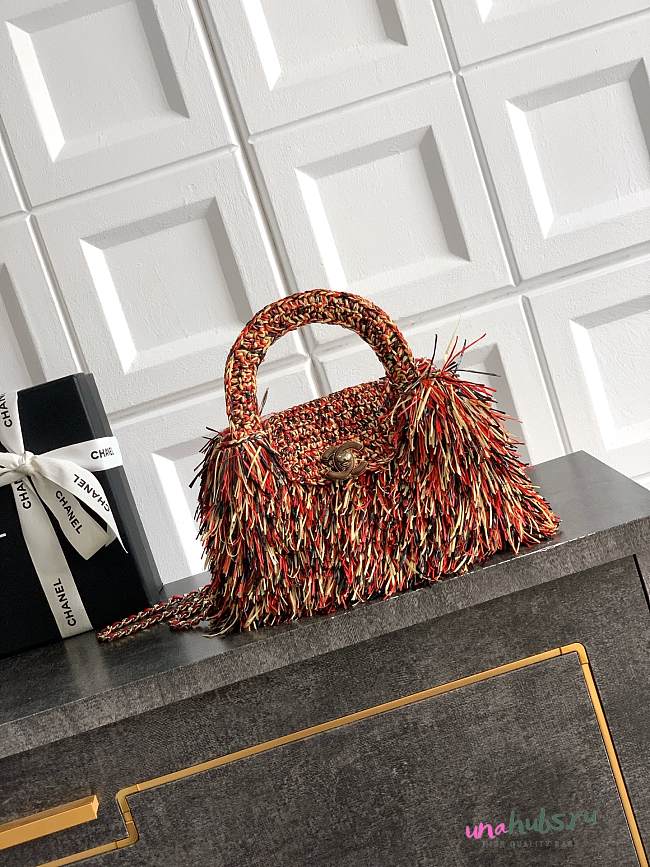 Chanel Kelly Raffia Fringe 19x13x7cm - 1