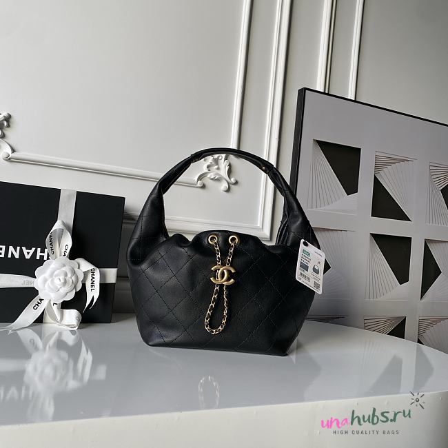 Chanel New 26c Hobo Bag Black Lambskin 32x24x12cm - 1