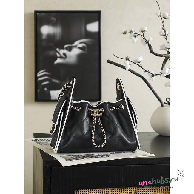 Chanel 25 Mini Handbag Black 22x20x12.5cm - 1