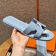 Hermes Oran Blue Slides - 3