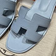Hermes Oran Blue Slides - 2