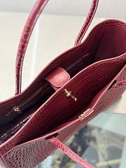 Chanel Small Shopping Bag Crocodile Calfskin Gold burgundy 39x20x13cm - 2