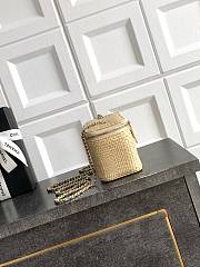 Chanel Vanity Case Raffia beige 17x9.5x8cm - Unahubs - 5