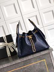 Chanel Small 25 Handbag Navy Blue Caviar Gold 30cm - 1