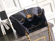 Chanel Small 25 Handbag Navy Blue Caviar Gold 30cm - 5