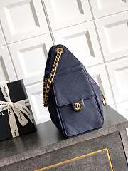Chanel Small 25 Handbag Navy Blue Caviar Gold 30cm - 3
