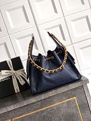 Chanel Small 25 Handbag Navy Blue Caviar Gold 30cm - 2