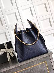 Chanel Medium 25 Handbag Navy Blue Caviar Gold 40x30x15cm - 3
