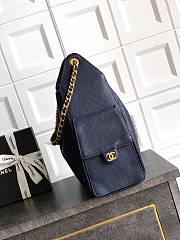 Chanel Medium 25 Handbag Navy Blue Caviar Gold 40x30x15cm - 2