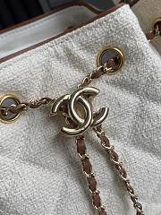Chanel Mini 25 Hobo Bag Canvas Camel 22x20x12.5cm - 5