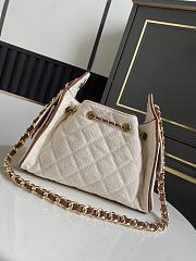 Chanel Mini 25 Hobo Bag Canvas Camel 22x20x12.5cm - 2
