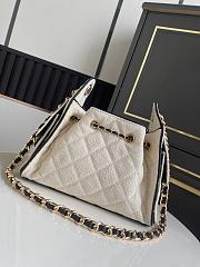 Chanel Mini 25 Hobo Bag Canvas Black 22x20x12.5cm - 4