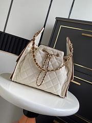Chanel Small 25 Handbag Canvas Camel 30x26x14cm - 1