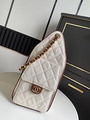 Chanel Small 25 Handbag Canvas Camel 30x26x14cm - 5