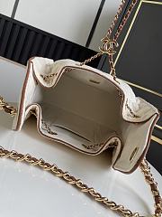 Chanel Small 25 Handbag Canvas Camel 30x26x14cm - 3