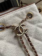 Chanel Small 25 Handbag Canvas Camel 30x26x14cm - 2