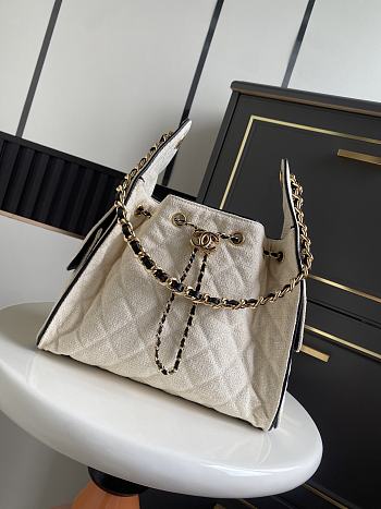 Chanel Small 25 Handbag Canvas Black 30x26x14cm