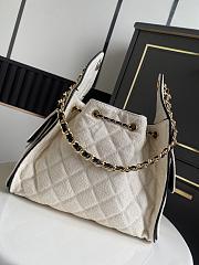 Chanel Small 25 Handbag Canvas Black 30x26x14cm - 2