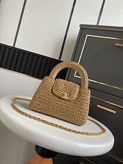Chanel Kelly Raffia Beige Bag 19x13x7cm - 1