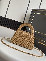 Chanel Kelly Raffia Beige Bag 19x13x7cm - 4
