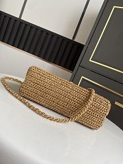 Chanel Kelly Raffia Beige Bag 19x13x7cm - 3