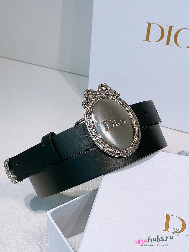 Dior Médaillon Belt Black Silver Smooth 2.5cm - 1