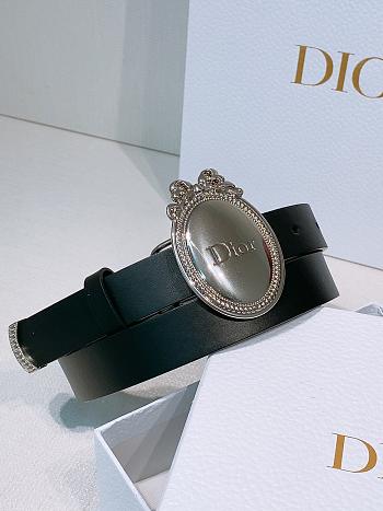 Dior Médaillon Belt Black Silver Smooth 2.5cm