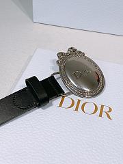 Dior Médaillon Belt Black Silver Smooth 2.5cm - 3