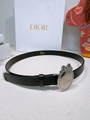 Dior Médaillon Belt Black Silver Smooth 2.5cm - 2