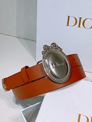 Dior Médaillon Belt Brown Silver Smooth 2.5cm - 1